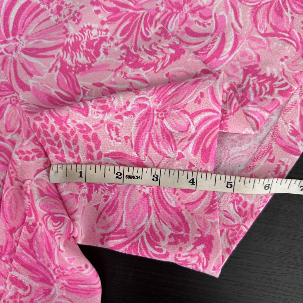 Lilly Pulitzer Fola Set Women 4 Pink Blossom Foxy Llama Top Shorts Floral Resort - Picture 15 of 16